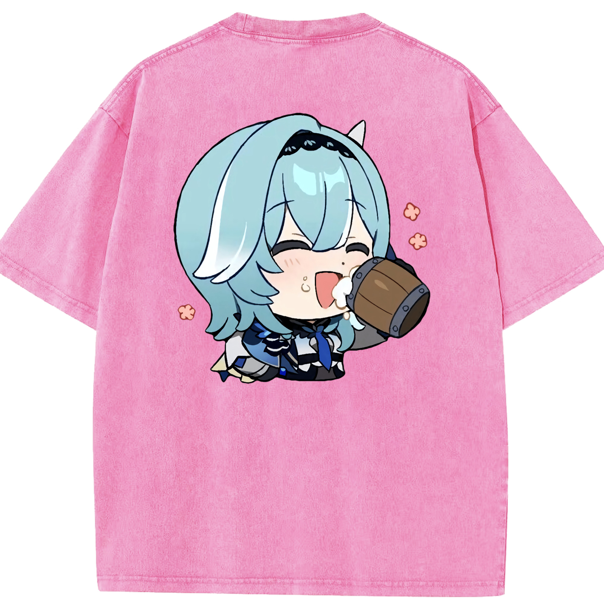 げんし神 优菈 ゆうら genshin Yūra 綿100% ヴィンテージ風 半袖Tシャツ（背面プリント）